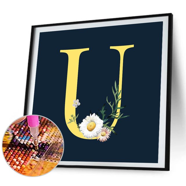 Cuadros Decorativos Kit de pintura de diamantes 5D, arte de mosaico de diamantes cuadrados completos con letras DIY Tmvgtek embutido en tela