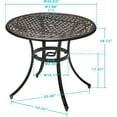 thumbnail image 3 of NUU GARDEN 36 Inch Patio Dining Table with Umbrella Hole, Outdoor Cast Aluminum Bistro Table, Black with Antique Bronze at The Edge, 3 of 9