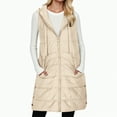 thumbnail image 2 of Towmus Oversized Long Down Vest for Women Winter Warm Padded Down Jacket Full-Zip Sleeveless Hooded Long Puffer Vest Winter Coats, 2 of 6