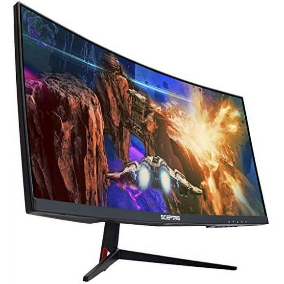 Sceptre 30-inch Curved Gaming Monitor 21:9 2560x1080 Ultra Wide Ultra Slim HDMI DisplayPort up to 200Hz Build-in Speakers, Metal Black (C305B-200UN1)