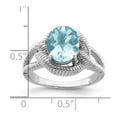 thumbnail image 2 of FB Jewels Sterling Silver Rhodium Checker-Cut Light Swiss Blue Topaz Ring, 2 of 2