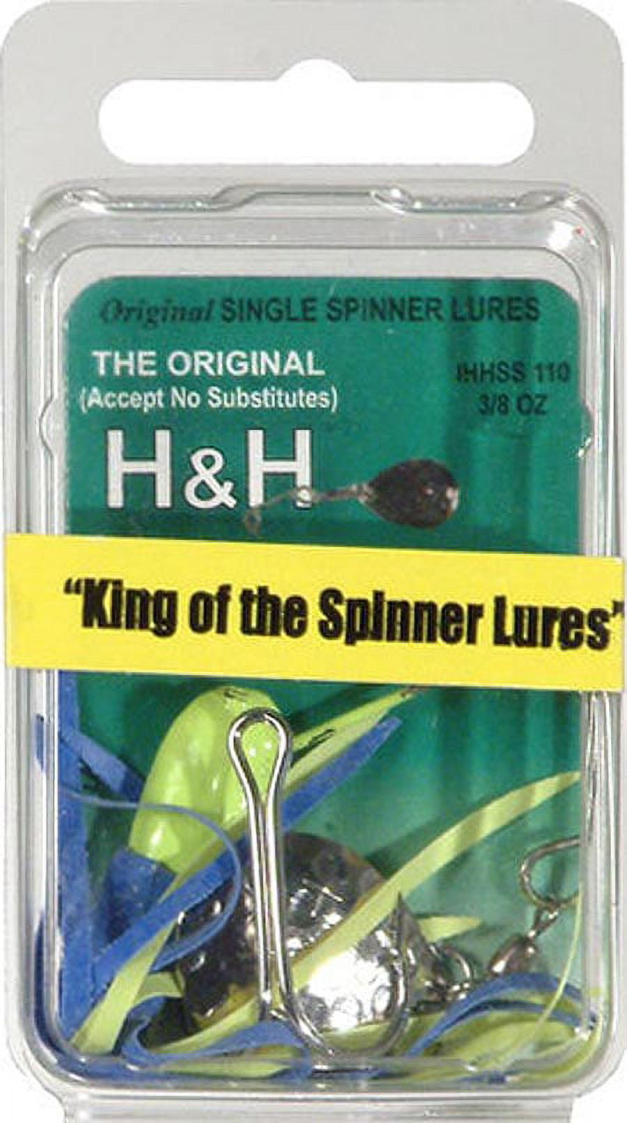H&H Single Spin Spinner Bait, Chartreuse Blue, 3/8 oz, HHSS110-38 