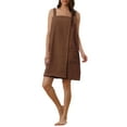 thumbnail image 1 of INSPIRE CHIC Women's Terry Wrap Bathrobe Spa Robe for Gym Pool Shower Bath Towel Robe Shower Dress M Coffee, 1 of 6