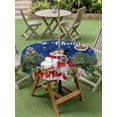 thumbnail image 3 of Outdoor Tablecloth with Umbrella Hole and Zipper, Navy Blue Christmas Round Table Cloth 60 Inch Waterproof Tablecloth, Snowman Xmas Tree Snowflake Winter Gifts Picnic Table Cover for Patio Camping, 3 of 7