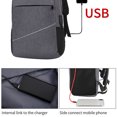 thumbnail image 2 of VONKY 14inch Computer Bag Universal PC Accessory Solid Color USB Port Zipper Laptop Backpack Laptops Holders Computers Accessories Red, 2 of 5