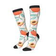 thumbnail image 2 of Fotbe Peach print Women's Men's Novelty Crew Socks Cotton Socks Knee High Socks for Walking,Running,Nurses,Pregnancy, 2 of 8