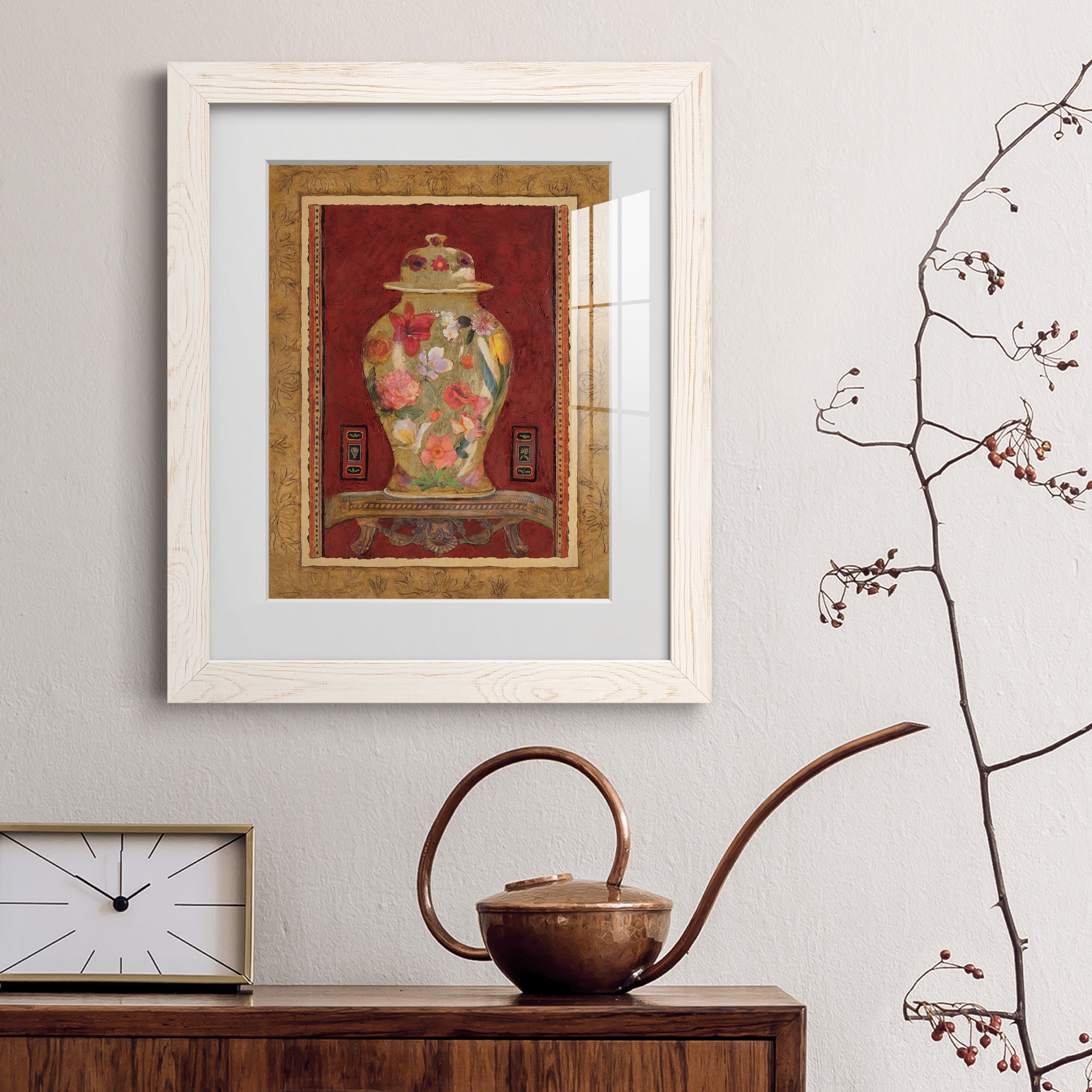 Romantic Urn I - Premium Framed Print - Ready to Hang - 17 x 20 - White Frame
