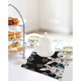 thumbnail image 4 of Easter Bunny Kitchen Dish Towels for Drying Dishes Set of 4, Eucalyptus Leaves Rabbit Flowers Black Waffle Weave Microfiber Hand Tea Bathroom Towels Quick Dry & Absorbent Towel 12x12, 4 of 7