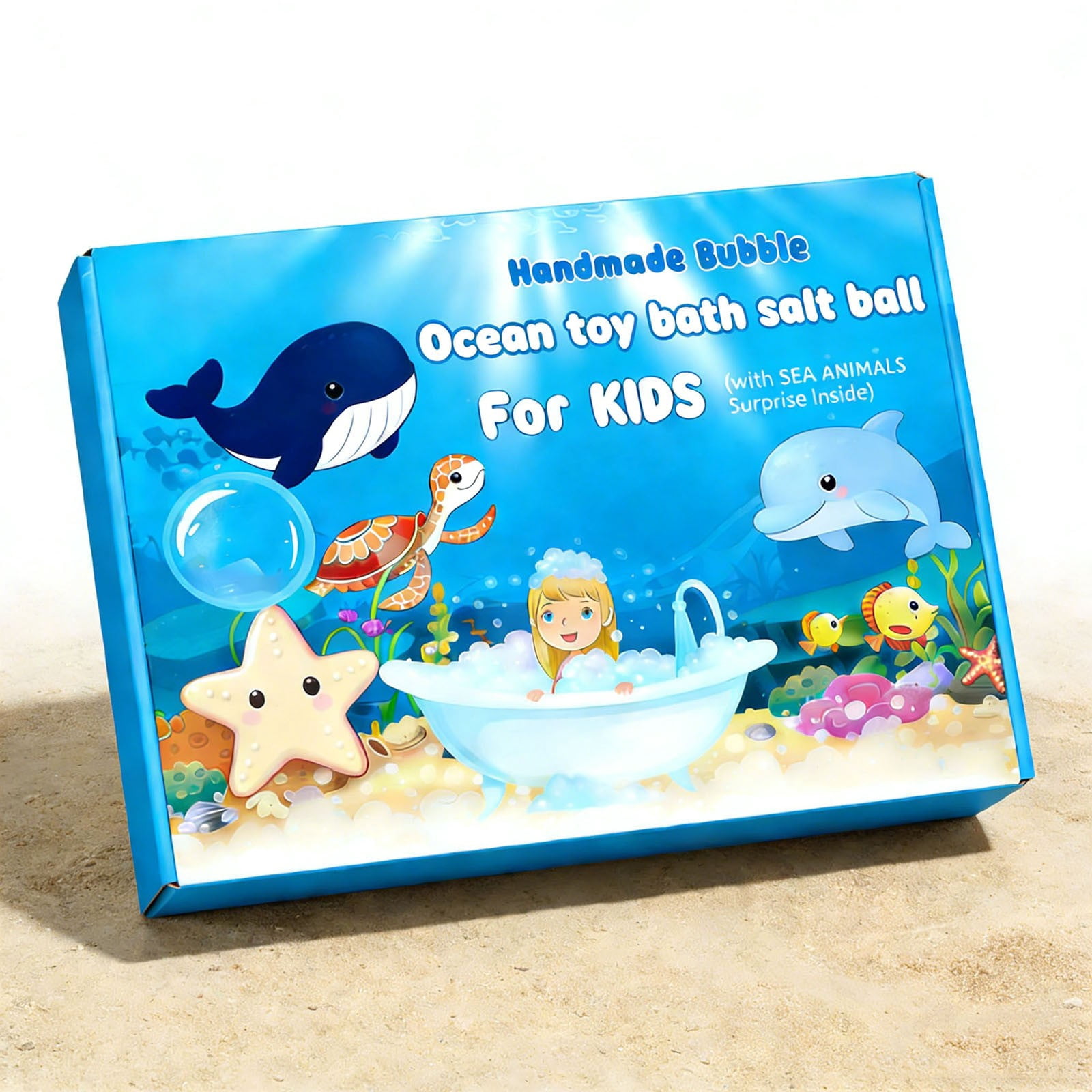 12PCs Ocean Theme Bath Bombs Box Set,Natural Mega Bubble with Surprise Toy Inside,Essential Oil Bubble for Women,Mother Birthday Gifts Inside,Fun Bubble Set,Ideal Stuffers For Family