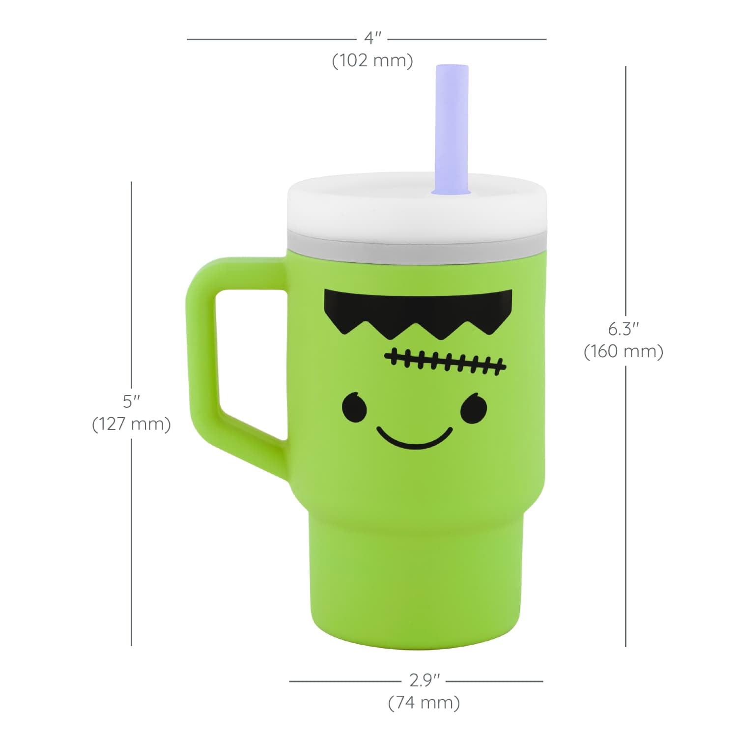 Infantino My 1st Tumbler – Adorable 9oz. Training Cup with Toddler-Friendly Straw and Handle, Frankenstein