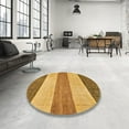 thumbnail image 4 of Ahgly Company Machine Washable Indoor Round Abstract Orange Area Rugs, 7' Round, 4 of 7