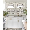 thumbnail image 4 of Home Sweet Swag Kitchen Curtains Sets for Windows 24 Inch Length, Wreath Botanical Farmhouse Plants Beige Short Window Curtain Panels Swags Valances and Tiers 3 Piece Set for Cafe/Dining Room, 4 of 5