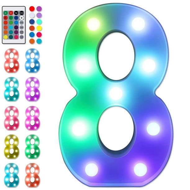 Luz de Letras LED Multicolor Foaky Marquee (8) con Control Remoto