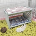 thumbnail image 3 of Rabbit Bed House Winter Warm with Rabbit Bed House Cushion Shelter for Chinchilla Rabbit Mice Blue, 3 of 9