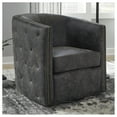 thumbnail image 2 of Signature Design by Ashley Casual Brentlow Swivel Accent Chair, Distressed Black, 2 of 7