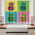 thumbnail image 2 of Ambesonne Pineapple Kitchen Curtains, Colorful Summer Pop Art, 55"x39", Multicolor, 2 of 3