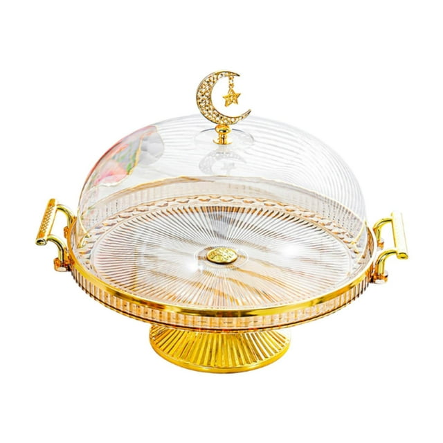 Soporte para tartas con pie, plato decorativo para tartas, bandeja de cocina, soporte de exhibición de mesa, multifuncional para postres y tartas de Ámbar M