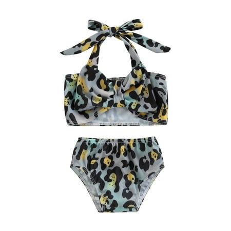 

Ma&Baby Toddler Baby Girls 2 Piece Bikini Set Swimsuit Halter Bathing Suits Tankini Swimwear