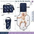 thumbnail image 4 of Nasteri Baby Gear Extra Large Portable Diaper Changing Pad with Memory Foam Pillow & Insulated Bottle Bag – Waterproof Portable Baby Changing Station for Girls & Boys - Navy, 4 of 7