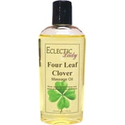 Four Leaf Clover Massage Oil by Eclectic Lady, 4 oz, Sweet Almond Oil and Jojoba Oil