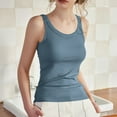 thumbnail image 4 of Taqqpue Tank Tops for Women with Built in Bra Cotton Casual Scoop Neck Sleeveless Tee Basic Workout Top Camisole Undershirt Summer Padded Yoga Shirt, 4 of 6