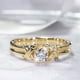 thumbnail image 5 of Anillo de oro en forma de Cruce anillo de diamantes de imitación Elegante anillo de diamantes de imitación Anillos completos para las mujeres Tamaño 5 10, 5 of 8