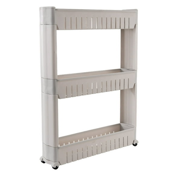 Fesfesfes Clearance Laundry Room Organizer, Mobile Shelving Unit Organizer with 3 Large Storage Baskets, Slit Storage Slim Slide Out Pantry Storage Rack for Narrow Spaces