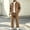 #352-Brown, variant on Men's Quarter‑Button Stand Collar Fleece Tracksuit Elbow Patch Sweatshirt Straight Drawstring Pants 2 Piece Suit Red XXXL Gift