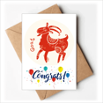 thumbnail image 1 of Cartes de Mariage Rouges Zodiaque Chinois Année du Mouton Félicitations Enveloppes, 1 of 3
