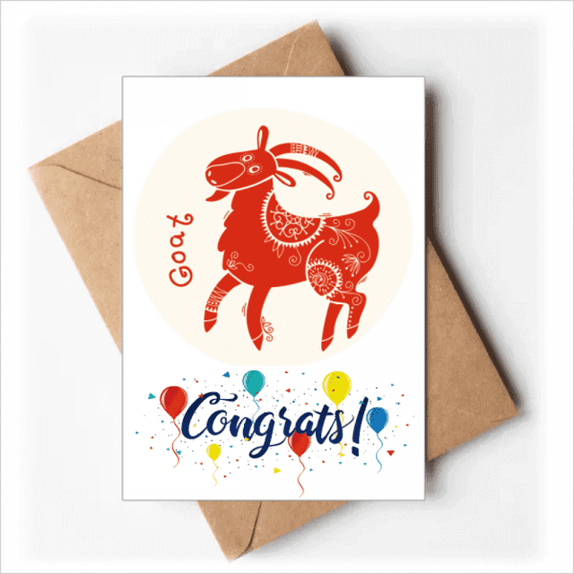 Cartes de Mariage Rouges Zodiaque Chinois Année du Mouton Félicitations Enveloppes