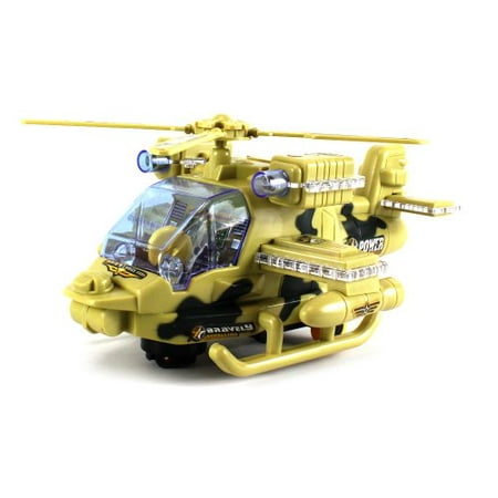 Cobra Helicopter Gunship Military Sky Warrior Gunship Battery Operated Bump and Go Toy Helicopter w/ Flashing Lights, Sounds ()