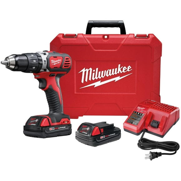 M18 Redlithium Cordless Compact 1/2" Hammer Drill Driver Kit - 18V + 2 Batteries + Charger + Tool Bag