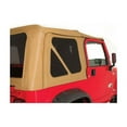 thumbnail image 2 of Rampage by RealTruck Complete Soft Top | Vinyl, Black Diamond Color with Tinted Windows, includes Frame & Hardware | 68215 | Compatible with 1987 - 1995 Jeep Wrangler YJ, with Soft Upper Doors, 2 of 7