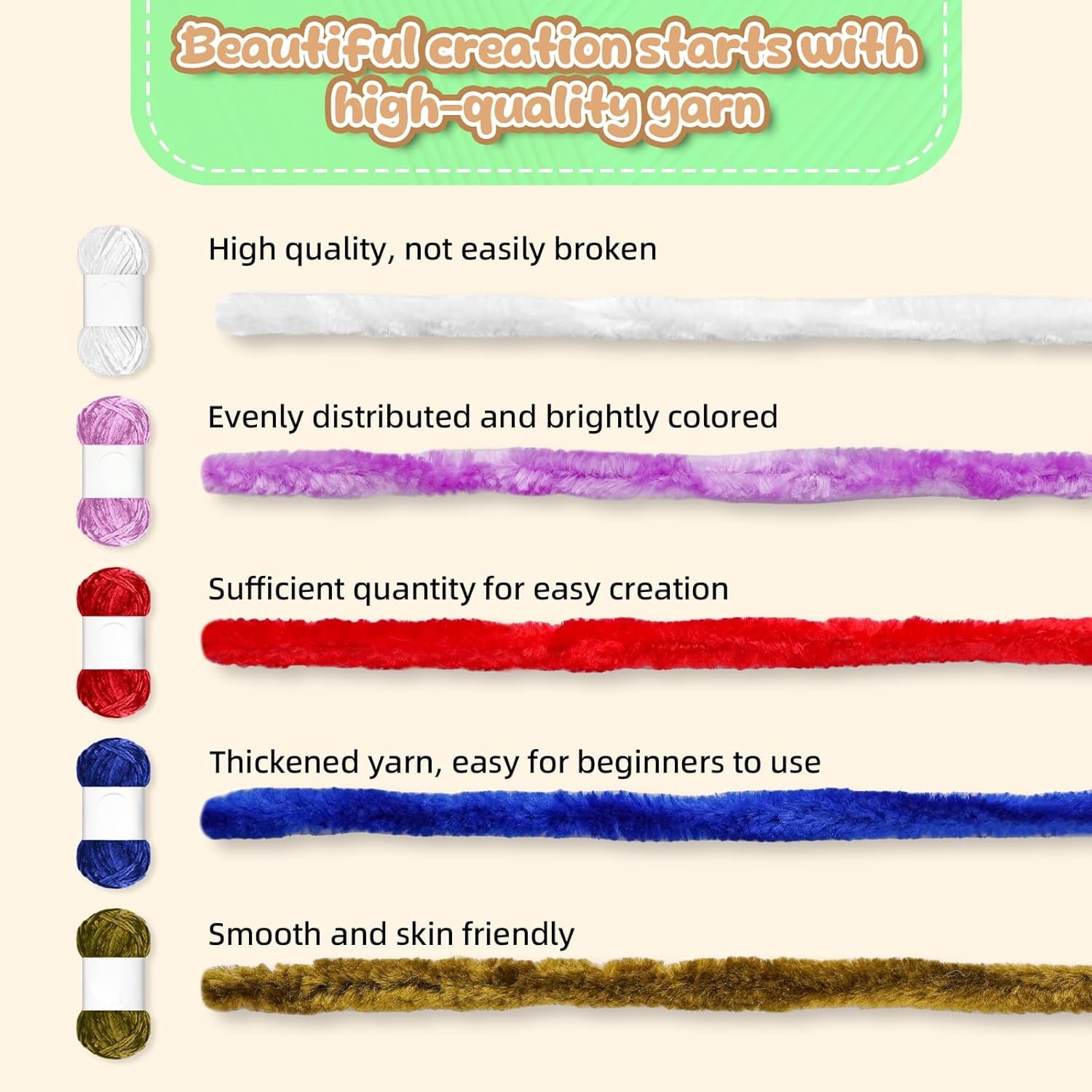 1/ 4/ 8 skeins 6mm 3.5 Oz/Skein Soft Chenille Yarn Velvet Yarn Blanket Yarn for Knitting Fancy Yarn for Crochet Weaving, DIY Bulky Weaving Crafts Making Blankets, Clothes