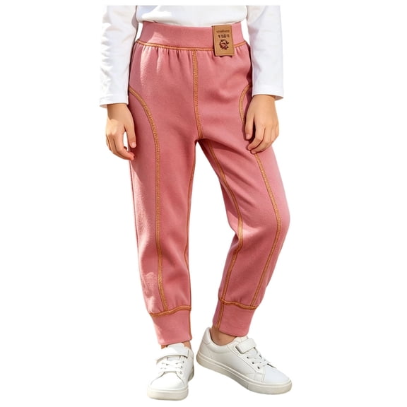 Edvintorg Winter Leggings for Girls Layer Thermal Elastic Waist Ankle Cuff Warm Long Underwear Pants Kids Clothes 1-15 Years