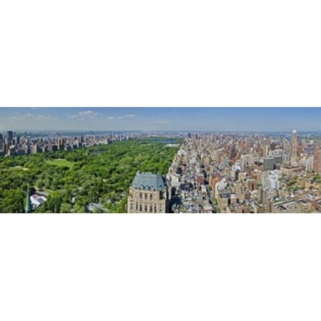 Aerial view of a city Central Park Manhattan New York City New York State USA 2011 Poster