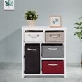 thumbnail image 3 of Gymax Nightstands Storage Drawer Unit 5 Woven Basket Cabinet Chest Bedside Side Table, 3 of 10
