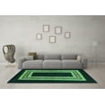 thumbnail image 3 of Ahgly Company Indoor Square Abstract Turquoise Blue Modern Area Rugs, 4' Square, 3 of 4