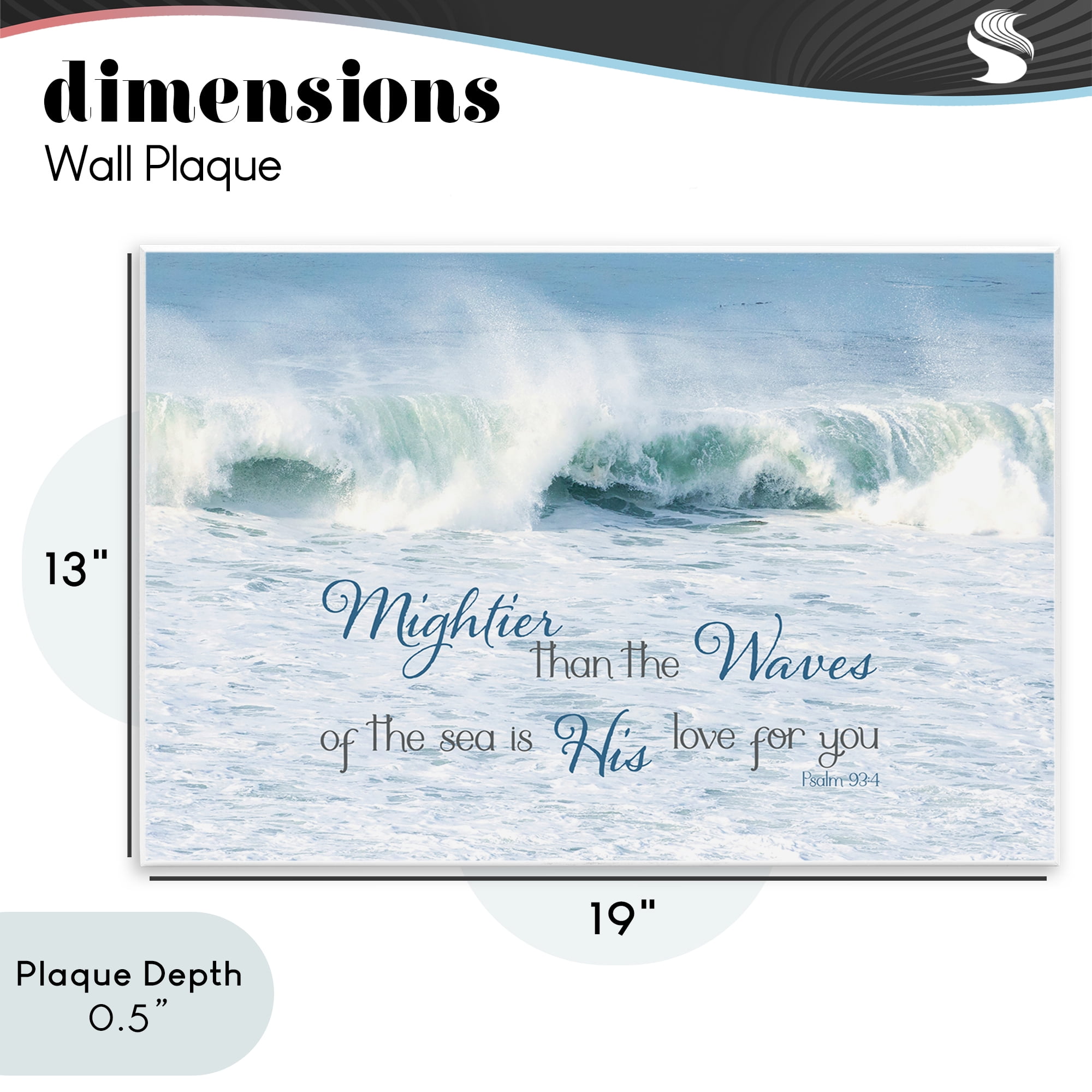 Stupell Industries Mightier Than The Waves Wall Plaque Art, design by Kathy Mansfield