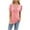 Pink, variant on OSOLU Women Fashion Casual Solid Color Women V-Neck Button Ruffle Edge T-Shirt Short Sleeve Tshirts Tee Tops Cozy Dailywear