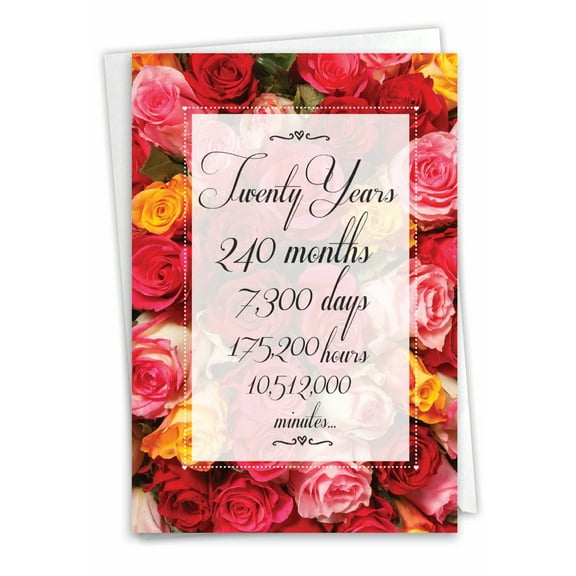 1 Funny Anniversary Card with Envelope - Time Count Milestones 20 C9088MAG
