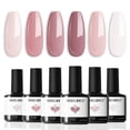 thumbnail image 1 of Set de esmaltes de uñas en gel Modelones, 6 colores, rosa nude, 7 ml, 1 of 9