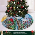 thumbnail image 6 of GZHJMY Christmas Tree Skirt Snowman Xmas Tree Skirt Floor Door Round Mat Decorations for Holiday Party Home Christmas Day Ornaments, 35.4", 6 of 6