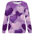 thumbnail image 4 of BSDJILFG Valentine's Day Gifts Womens Shirts Long Sleeve Sweat Love Cute Hearts Print Crew Neck Slim Fit Tunic Shirts Lounge Couples Wife's Pullover Tops, 4 of 5