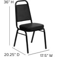 thumbnail image 2 of CRXX Trapezoid Back Banquet Chair, Black Vinyl/Black Frame 2.5" Seat, 2 of 7