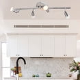thumbnail image 3 of Interior Ceiling Track Lighting, Matt Nickel Finish, Contemporary Design for Living Room Dining Room, Adjustable Tilt Rotation Dimmable Directional Light, Standard Canopy with Adjustable Threaded Rods, 3 of 5
