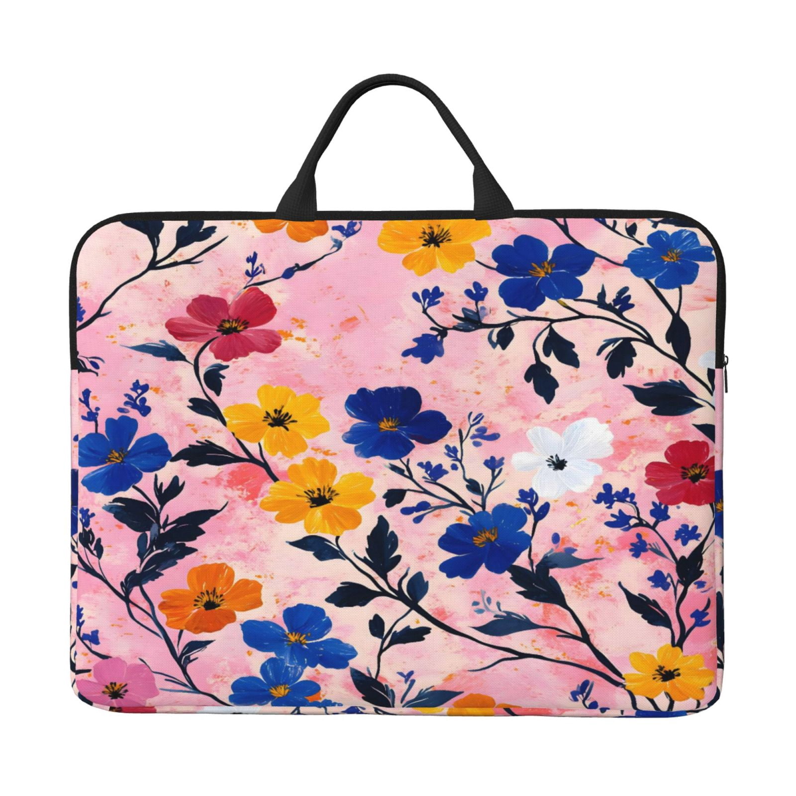 Laptop Sleeve Bag For Women Men 14inch Waterproof Durable Protective Computer Carrying Cover Handle Laptop Case Bag Flowers (3)