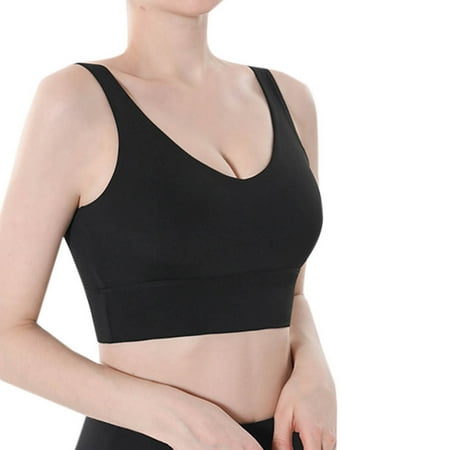 ATOYSOY Women s Everyday Bra Sports Bra Yoga Running Activewear Slim Basic Tank Tops Camisoles Bralette Underwear Push Up Comfort Bra Clearance Teens Breathable Black L