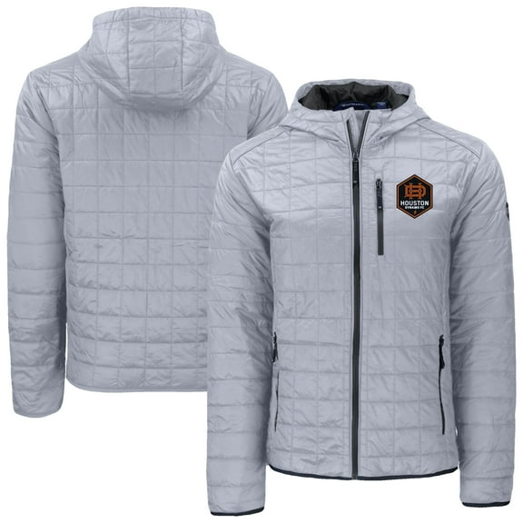 Men's Cutter & Buck Gray Houston Dynamo FC Rainier PrimaLoft- Eco Full-Zip Hoodie Jacket