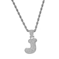 thumbnail image 1 of circón cristal de la de la de la 'L / K / JH / I' colgante collar 18K chapado en oro hombres mujeres joyería de moda Plata, 1 of 6